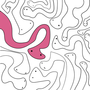 seamless pattern with cartoon worms