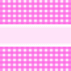 Vector card with pink checkered background