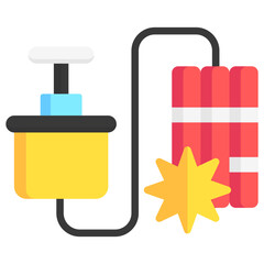 Obraz premium Detonator icon are typically used in a wide range of applications, including websites, apps, presentations, and documents related to military topics.