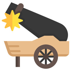 Cannon icon are typically used in a wide range of applications, including websites, apps, presentations, and documents related to military topics.