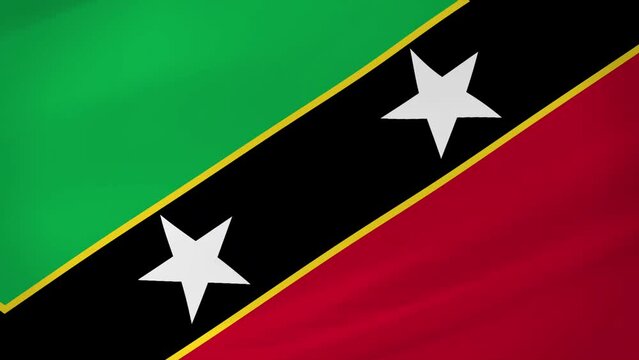 Saint Kitts and Nevis Waving Flag Realistic Animation Video