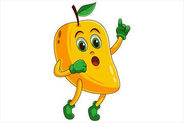 Cute Mango Character Design Illustration