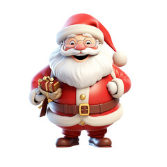3d cute santa claus character