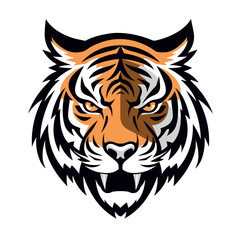 Fierce Tiger Profile Logo Mascot Vector Art for Brand Identity