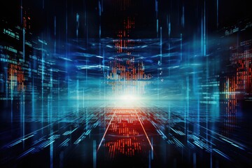 Fototapeta premium Cyber attacks abstract background with virtual hacks