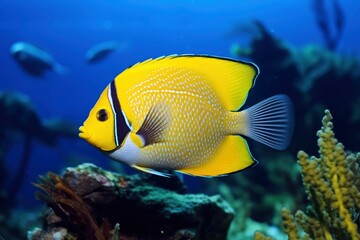 Beautiful angelfish in the ocean.