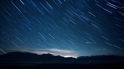 Foto op Plexiglas  moving stars in the night sky while orbiting Earth © Food gallery