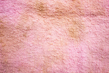 Dirty rag. Stained fabric, the surface of the fabric is stained. Fabric, matter stained with stains.