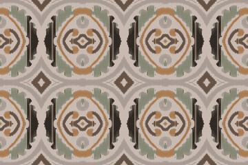 Obraz premium Motif Ikat Paisley Embroidery Background. Ikat Aztec Geometric Ethnic Oriental Pattern traditional.aztec Style Abstract Vector illustration.design for Texture,fabric,clothing,wrapping,sarong.