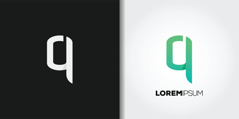 Green Letter Q Logo Set