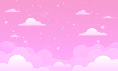 Vector colorful clouds background with stars magical design