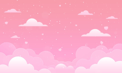 Vector colorful clouds background with stars magical design
