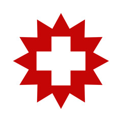 Vector cross icon on white background