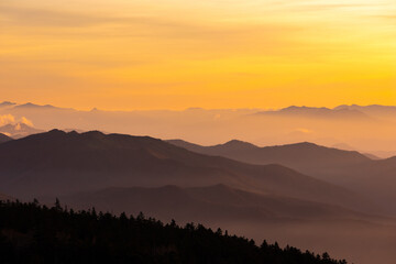 sunrise over the mountains
