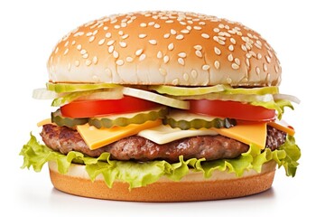 Hamburger isolated on white background.