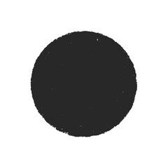 Fototapeta na wymiar 少しかすれた手描きの丸 - 丸いハンコ･スタンプのテンプレート - シンプルな墨黒の背景素材 