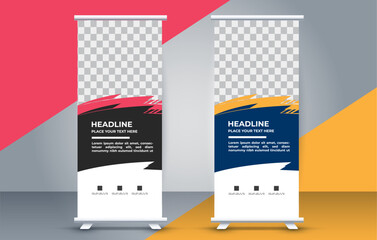 professional business roll up display standee template design
