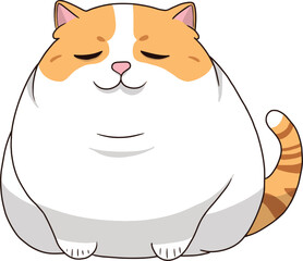 Cute chubby cat, vector