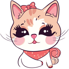 Cute chubby cat, vector