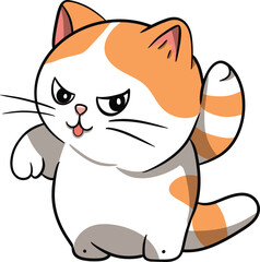 Cute chubby cat, vector