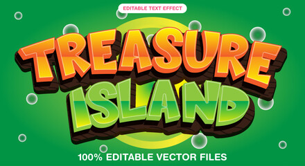 Treasure island 3d editable text effect template
