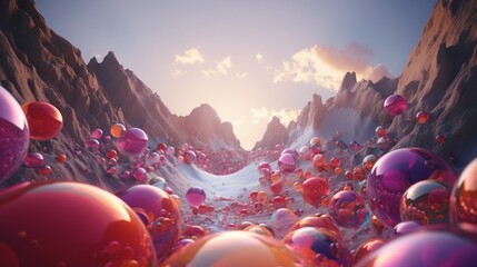 Design a captivating 8K scene featuring a symphony of vivid, harmonious shapes that resemble a high-quality HD photograph