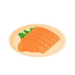 salmon steak on a plate