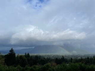 Mountain with stormy skies