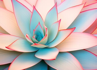 Agave leaves in trendy pastel colors for design backgrounds.