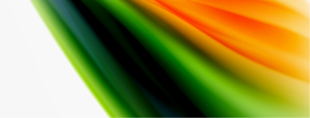 Rainbow color silk blurred wavy line background on white, luxuriously vibrant visually captivating backdrop. Stunning blend of colors reminiscent of rainbow, silky and gracefully blurred wavy pattern