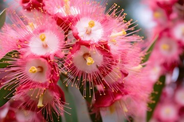 Beautiful Gum tree pink flowers and buds.
