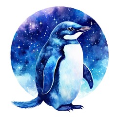 Watercolor Penguin for T-shirt design.