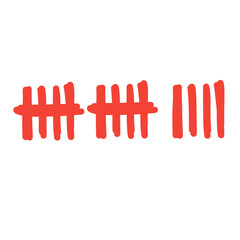 red tally mark