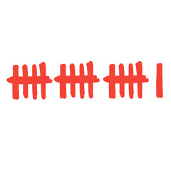 red tally mark