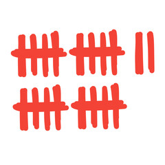 Obraz premium red tally mark