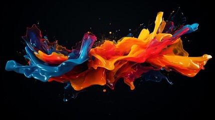 abstract liquid splash in various colors. artwork with an unusual shape 