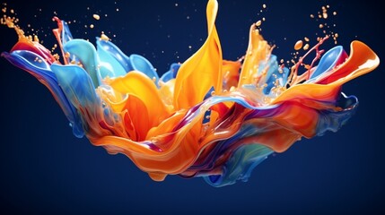 abstract liquid splash in various colors. artwork with an unusual shape