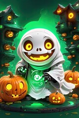 halloween background with pumpkin