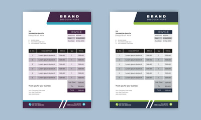 two color invoice template