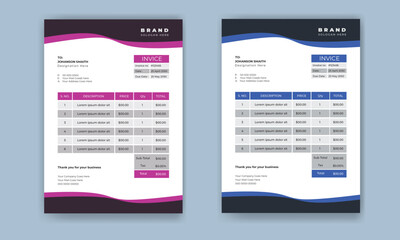 Professional and modern invoice template