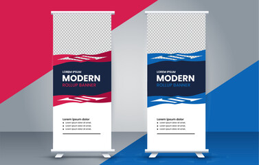 professional business roll up display standee template design
