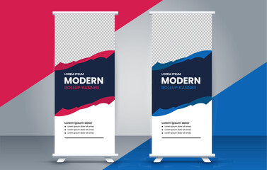 professional business roll up display standee template design

