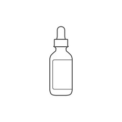 1021 Vector outline of Liquid bottle on white background