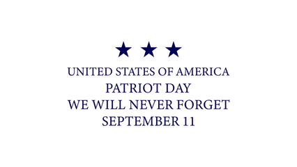 9/11 Patriot Day beautiful text design illustration 