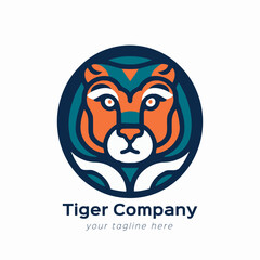 Lion Tiger head logo icon element template. Lion head vector illustration.