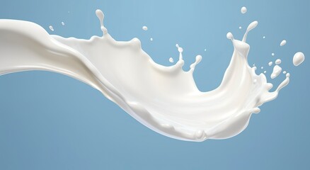 White milk splash isolated on background, liquid or Yogurt splash,  3d illustration.