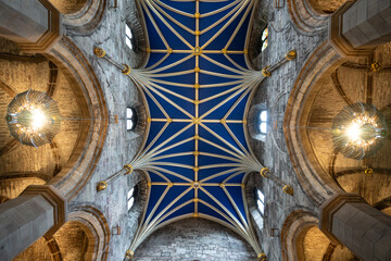 view of ceiling at St. Giles Cathedral, Edinburgh, Scotland