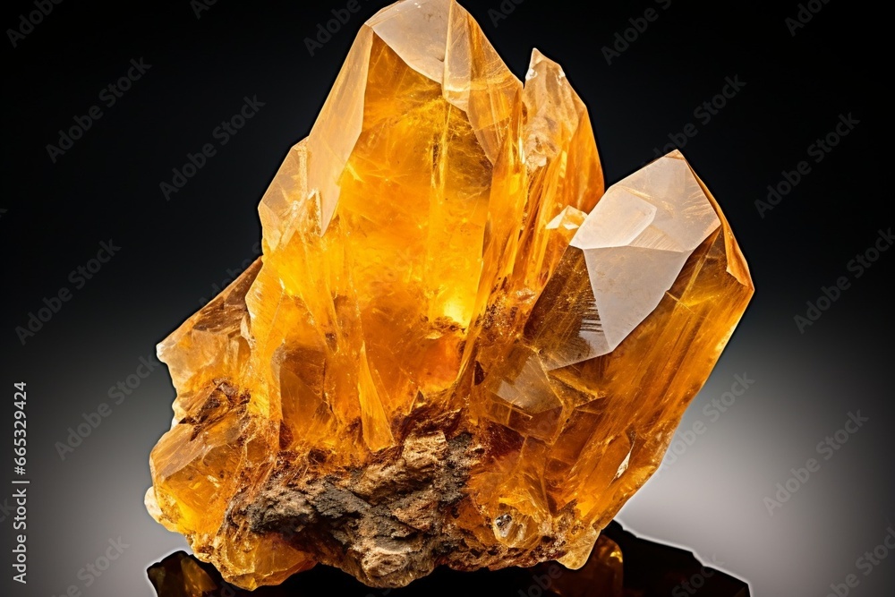 Poster generative ai : citrine yellow quartz macro detail texture_