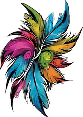 Colorfull Feather Vector Illustration for carnaval and holliday