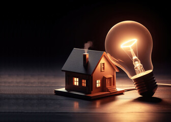 power energy  cost saving sustainable home house winter money bill - obrazy, fototapety, plakaty